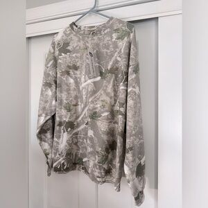 LaurieBelles Chelsea DeBoer in the woods camo pullover sweatshirt